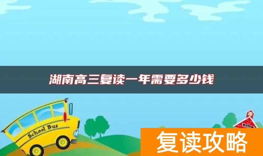 湖南高三复读一年需要多少钱