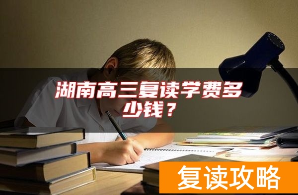 湖南高三复读学费多少钱?