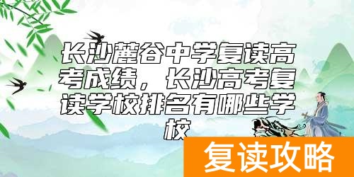 长沙麓谷中学复读高考成绩，长沙高考复读学校排名有哪些学校